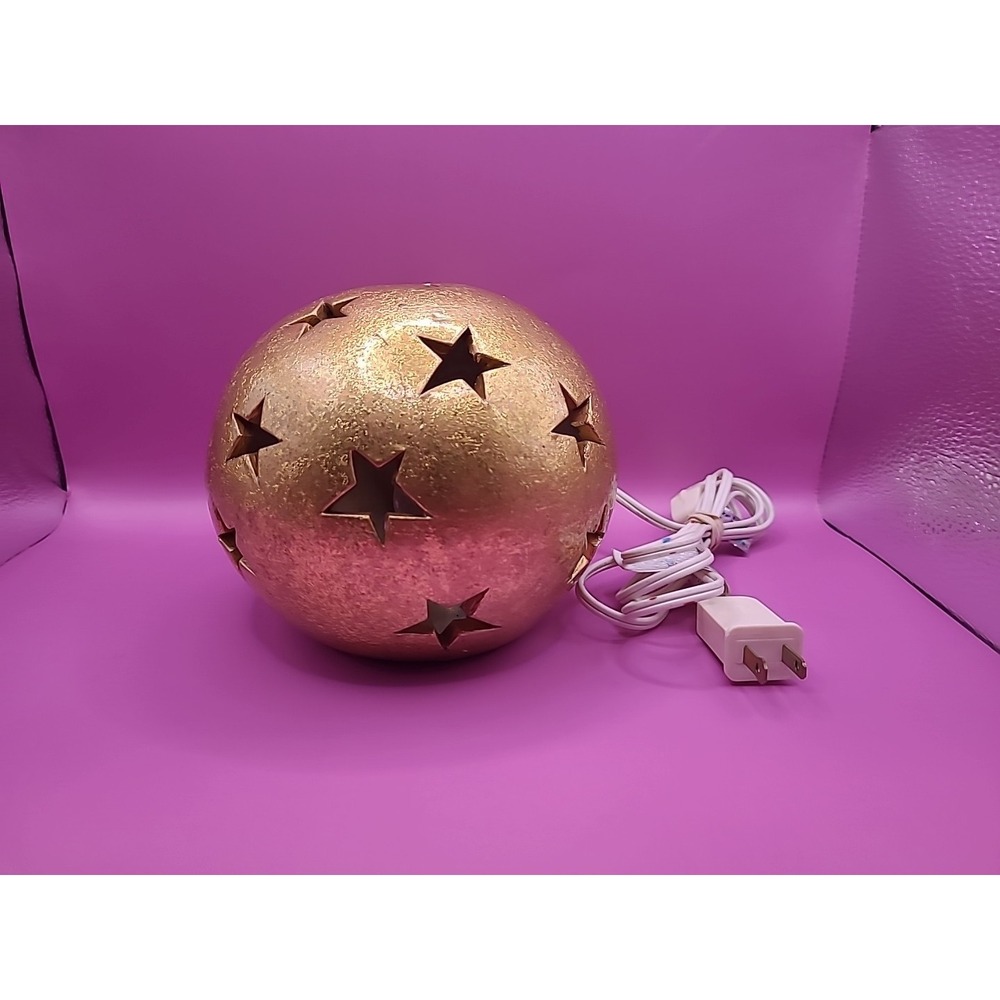 House of Lloyds Christmas Gold Star Light Ornament Lamp Vtg Celestial Room Decor